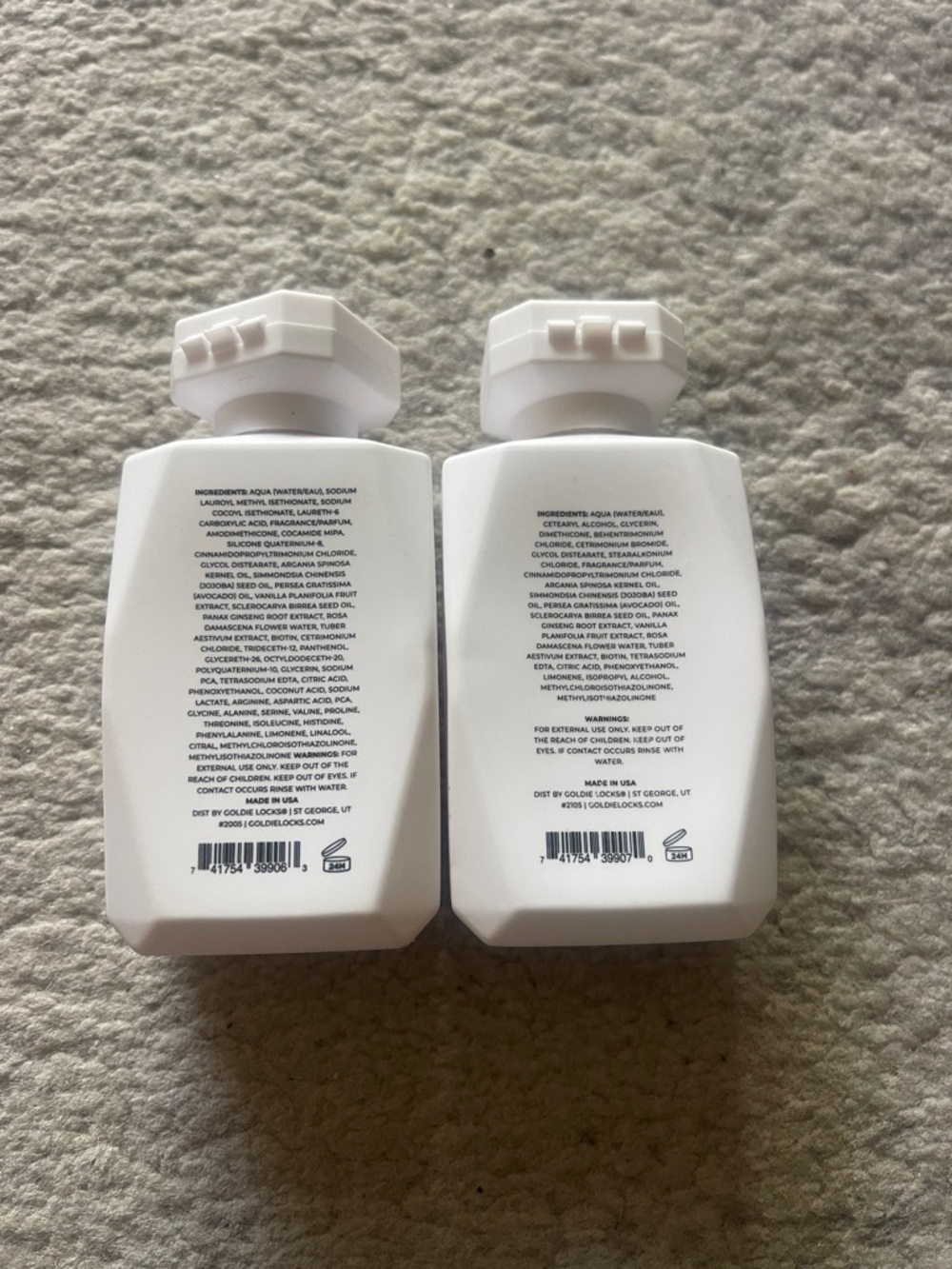 GoldieLocks  shampoo & conditioner both more than 1/2 filled. Protein, free hair - Picture 3 of 3